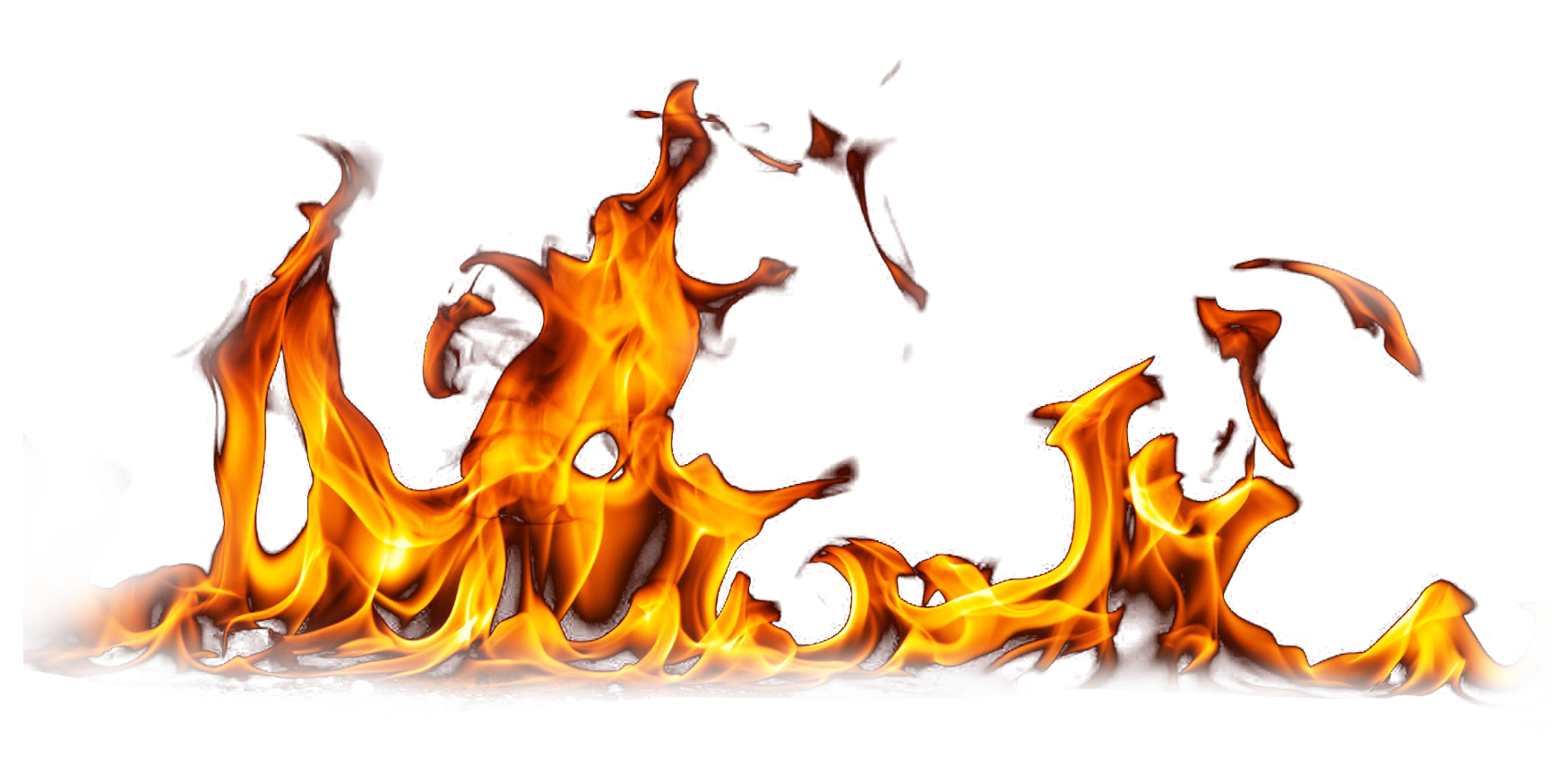 Intense Flames Isolatedon Transparent Background