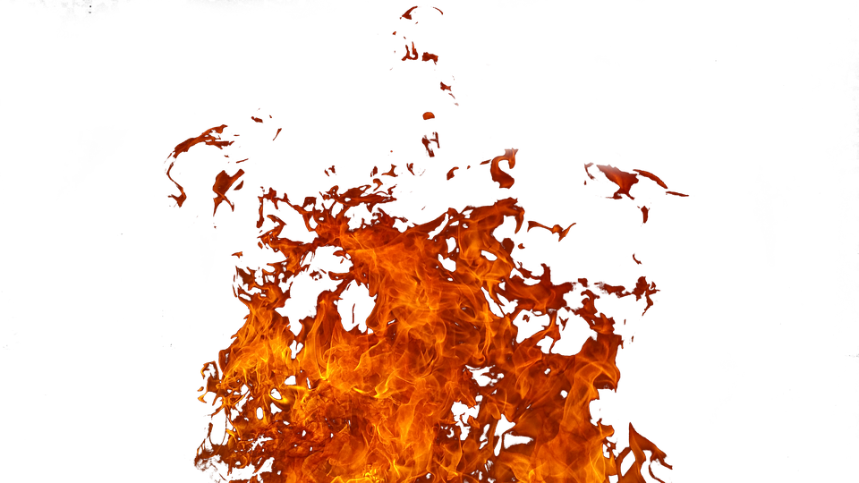 Intense Flameson Blue Background