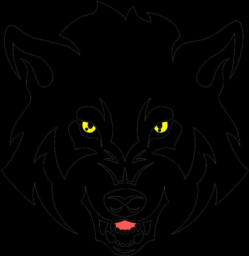 Intense Yellow Eyed Wolf Graphic