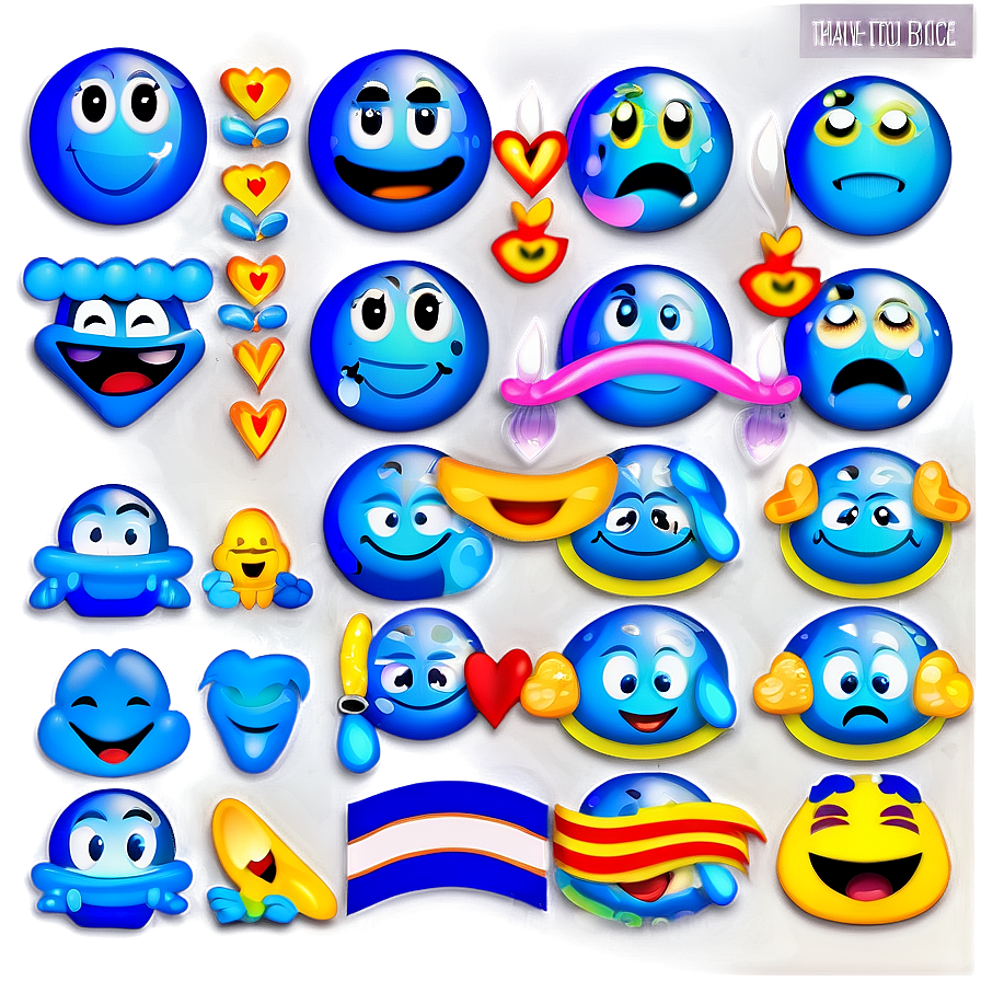 Interactive Blue Emojis Png Bundle 93