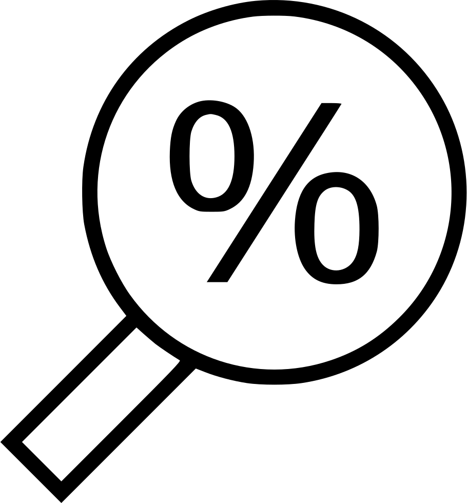 Interest Rate Magnifying Glass Icon