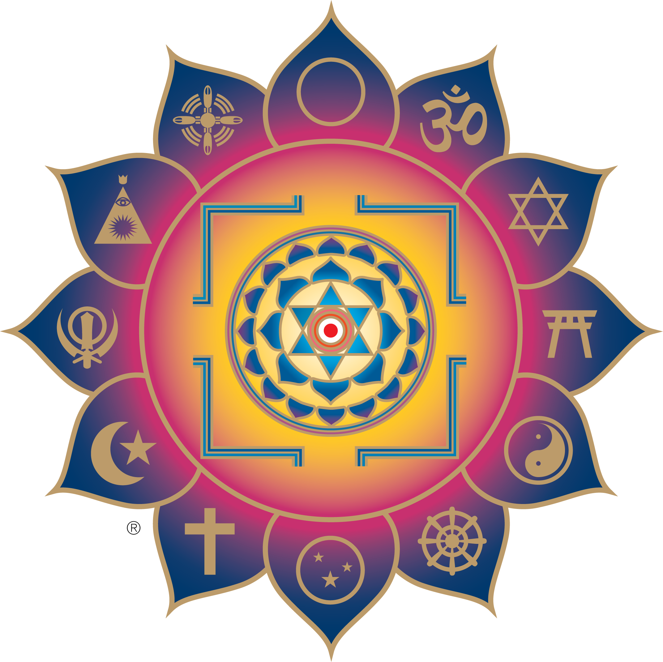 Interfaith Symbols Lotus Mandala