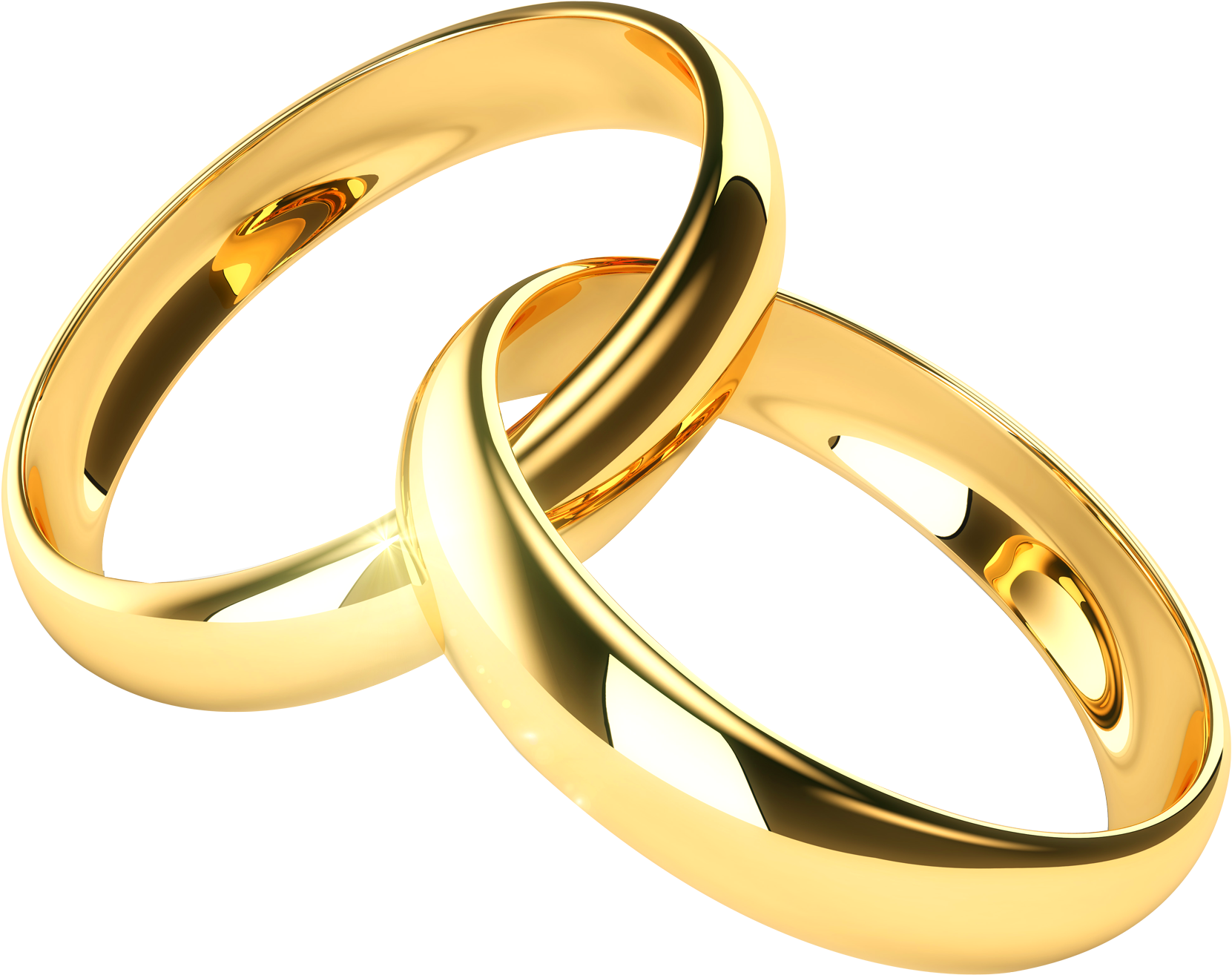 Interlocking Gold Wedding Rings Clipart