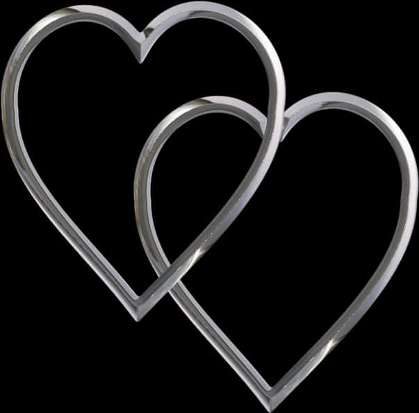 Interlocking Silver Hearts Graphic