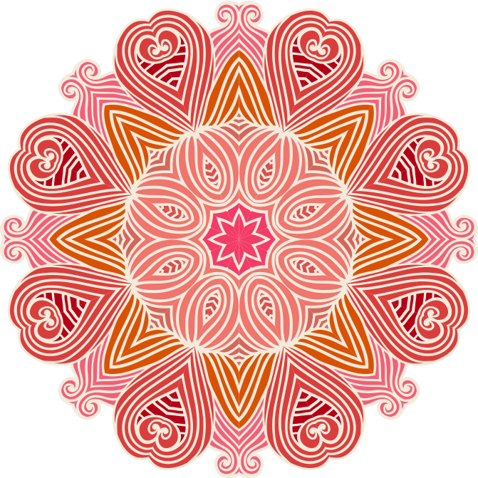 Intricate Coral Mandala Design