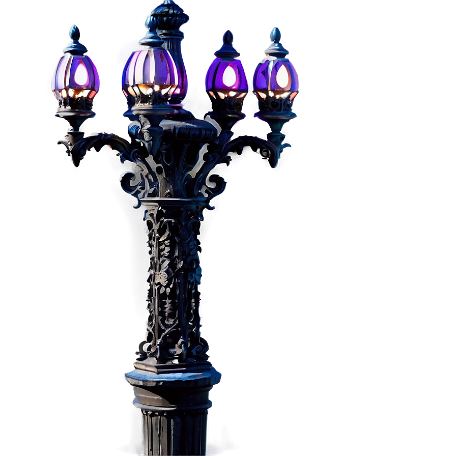 Intricate Design Light Post Png 06282024