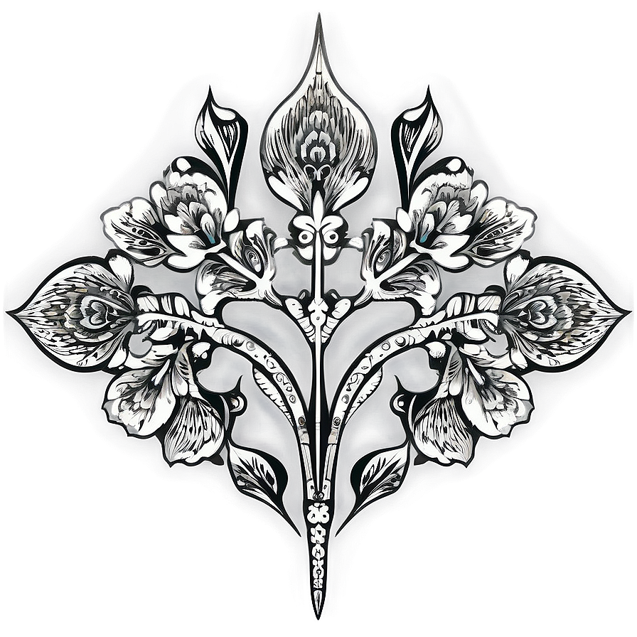 Intricate Flower Outline Png Wqo