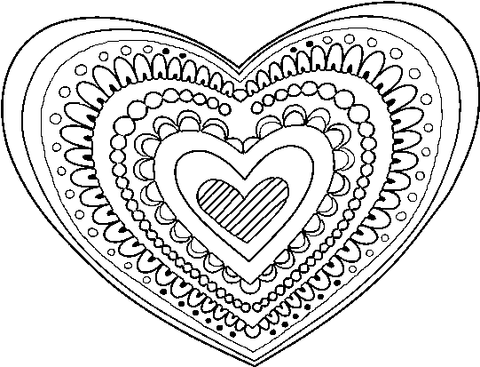 Intricate Heart Coloring Page