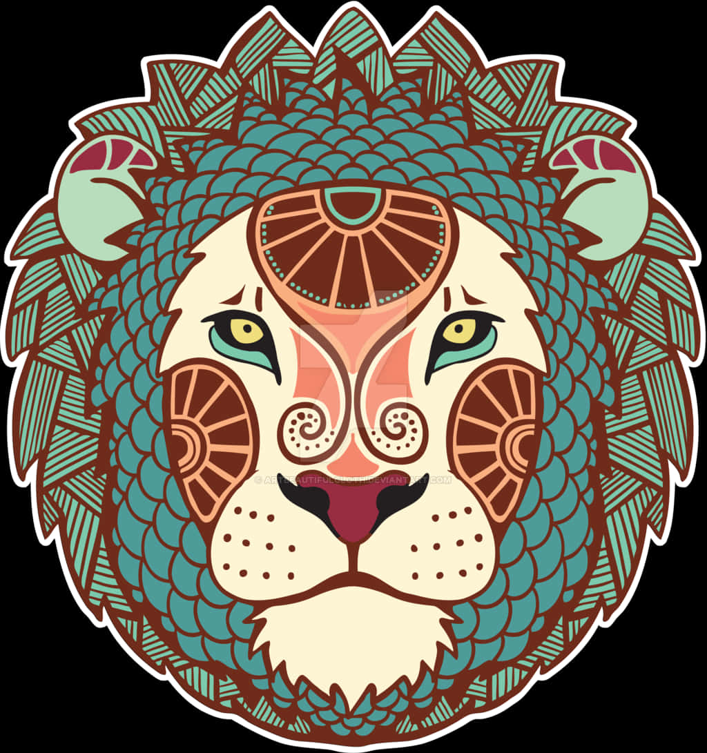 Intricate Lion Mandala Art