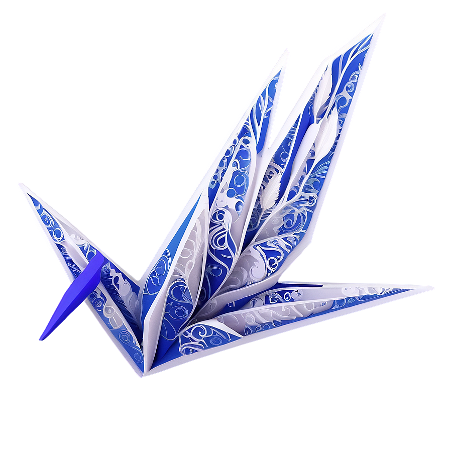 Intricate Paper Crane Design Png 06282024