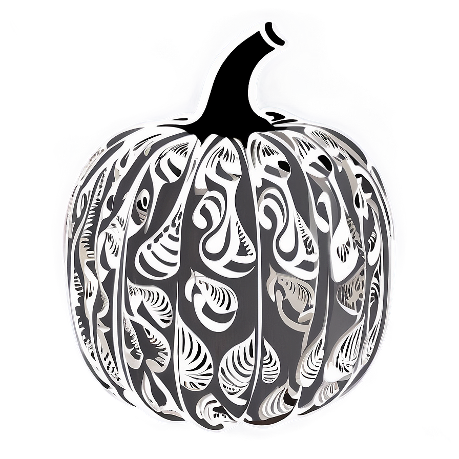 Intricate Pumpkin Silhouette Png Tqv72