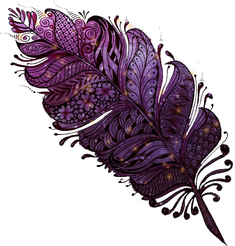 Intricate Purple Feather Art