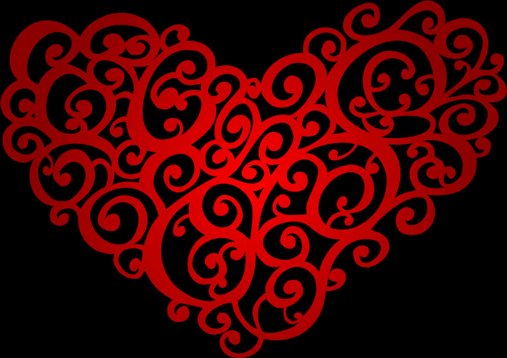 Intricate Red Heart Design