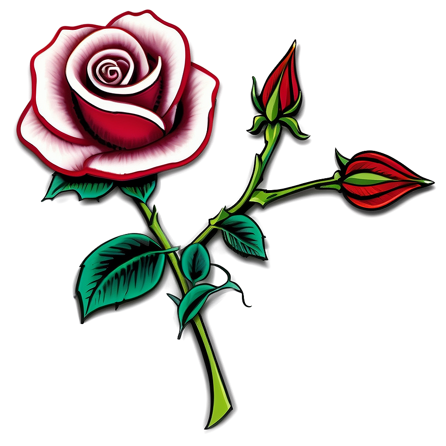 Intricate Rose Tattoo Artwork Png Goy29