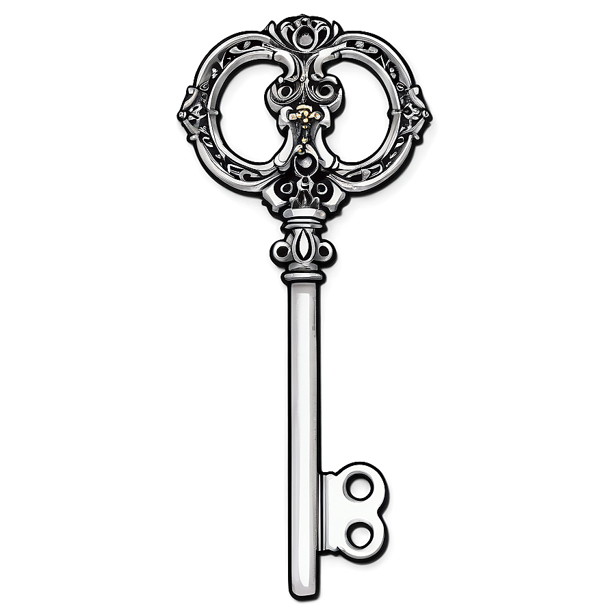 Intricate Skeleton Key Artwork Png 95