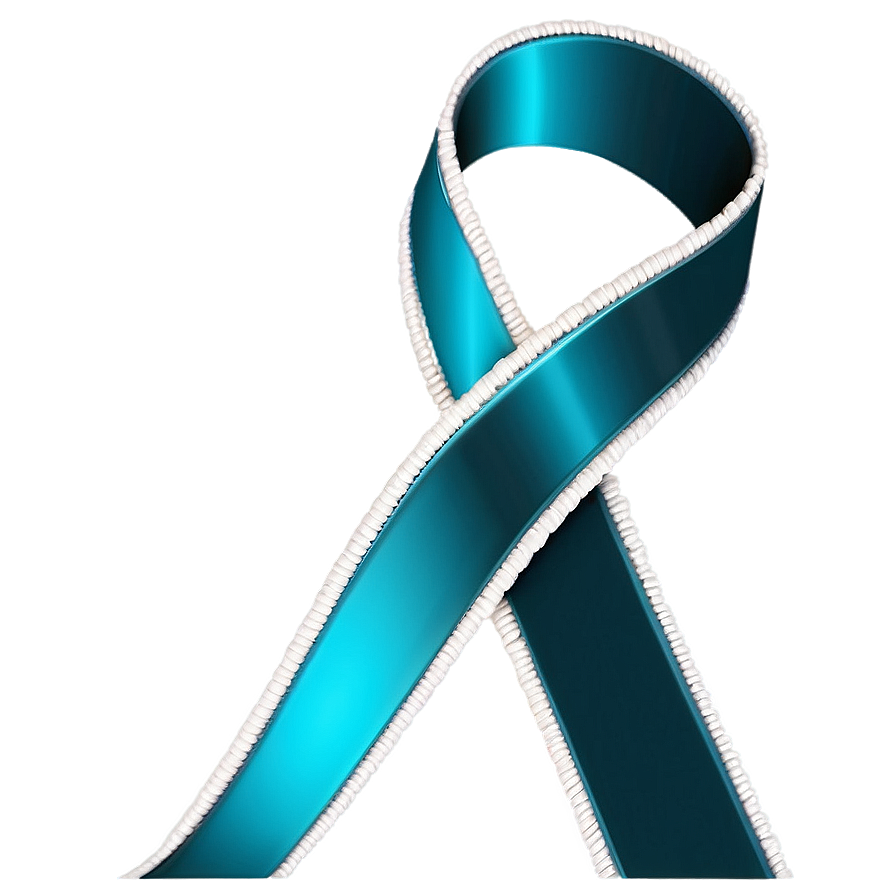 Intricate Teal Ribbon Design Png Sfl36