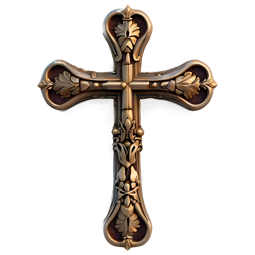 Intricate Thin Cross Png 06292024