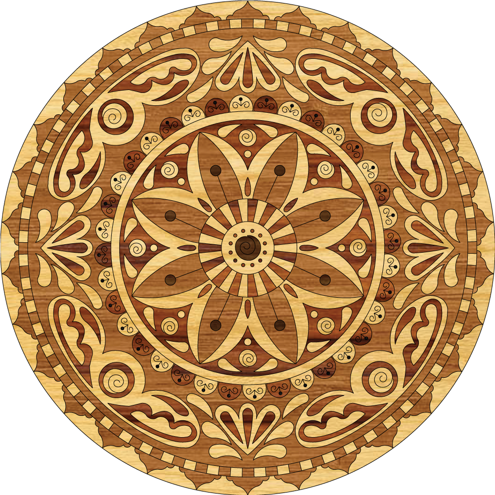 Intricate Wooden Mandala Design