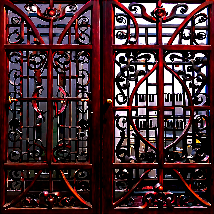 Intricate Wrought Iron Door Png 14