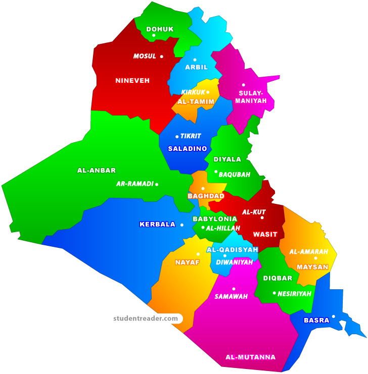 Iraq Administrative Divisions Map