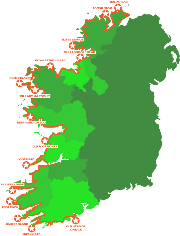 Ireland Wild Atlantic Way Map