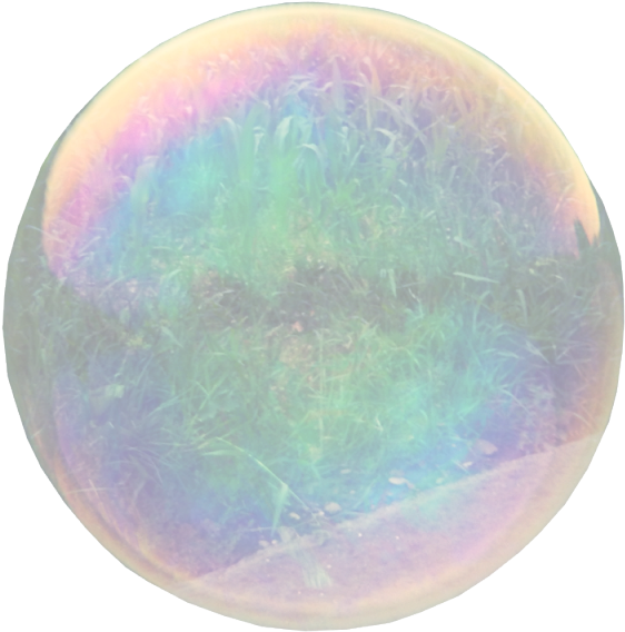 Iridescent Soap Bubbleon Grass