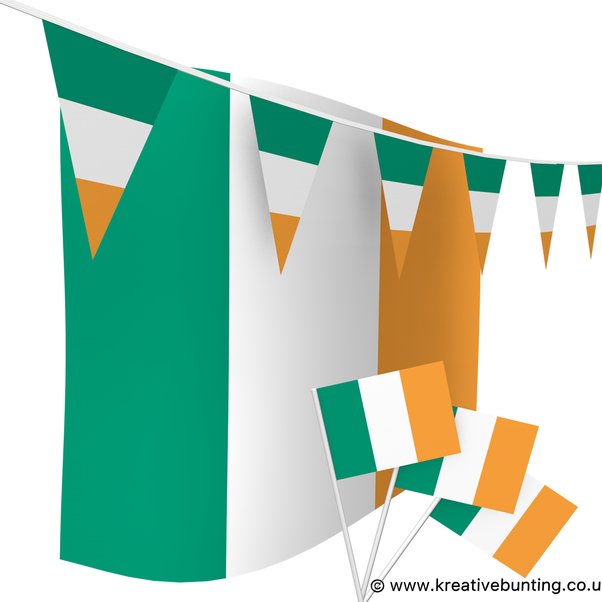 Irish Flag Buntingand Handheld Flags