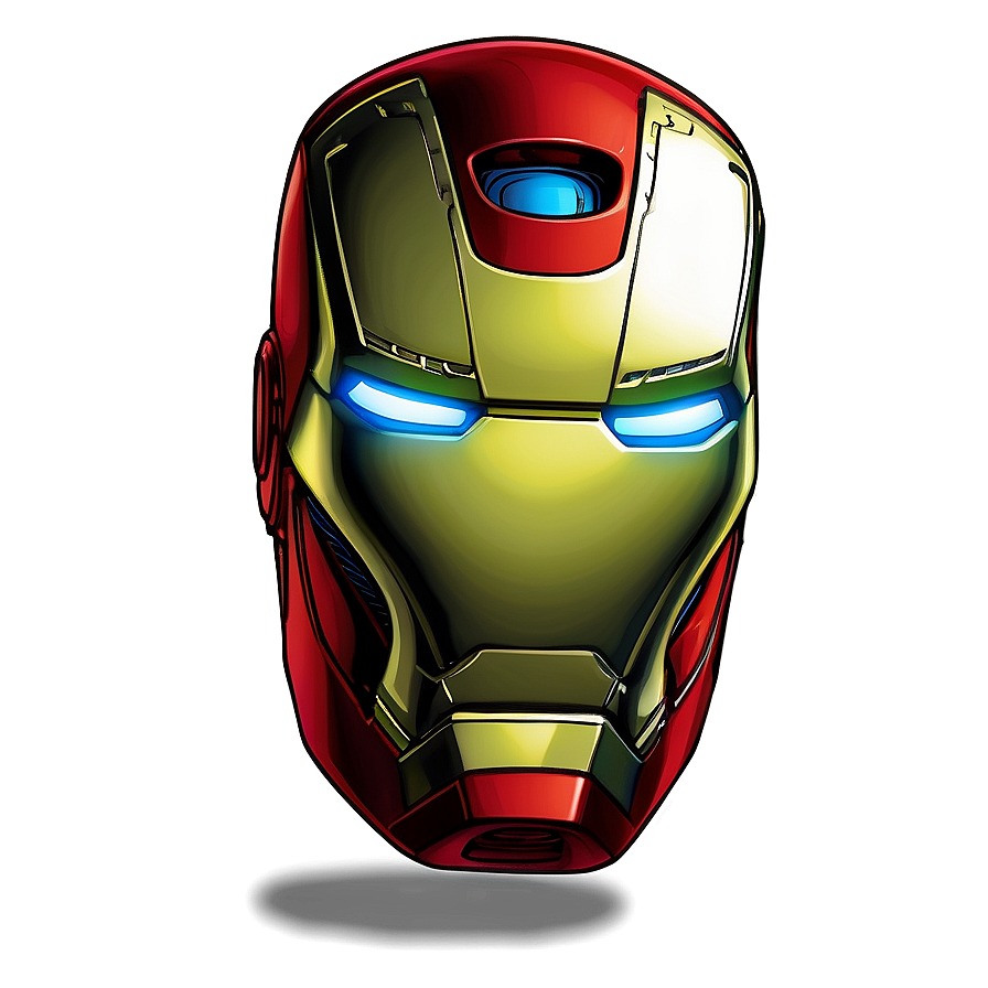 Iron Man Helmet Comic Style Png Kmp23