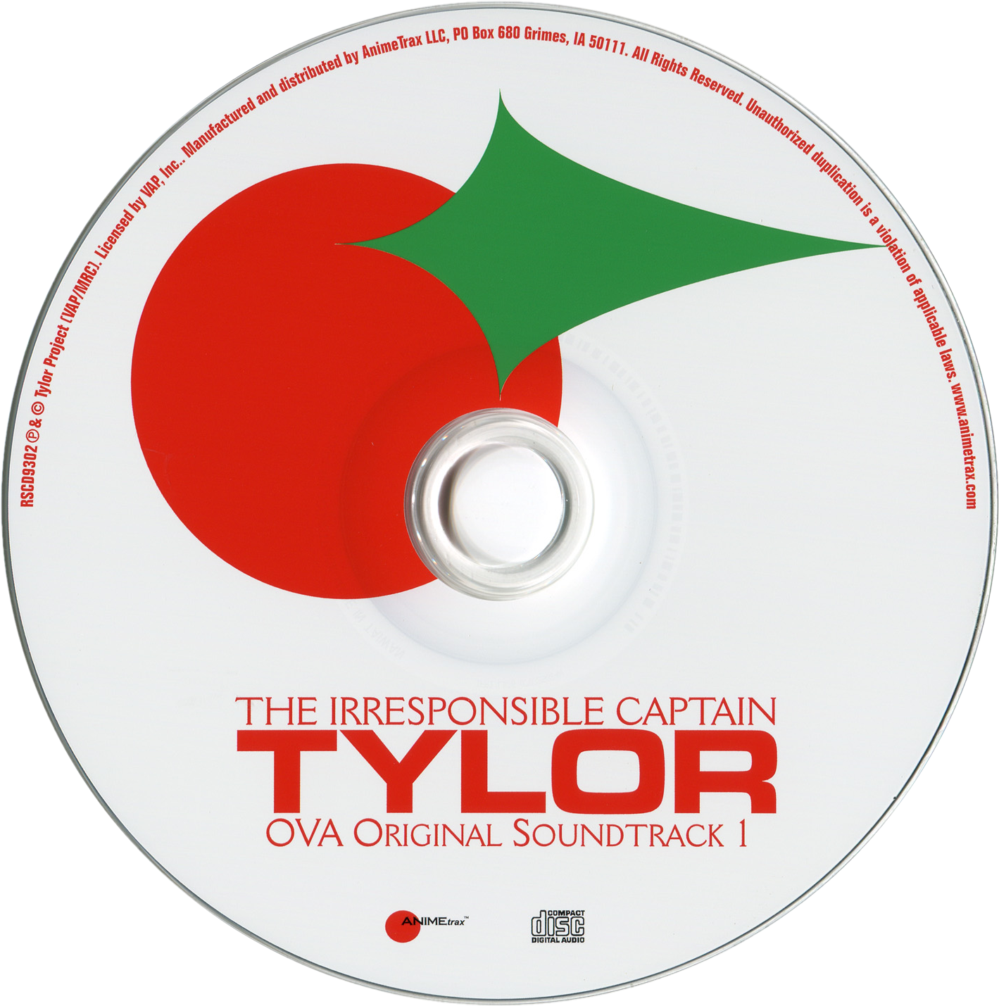 Irresponsible Captain Tylor O V A Soundtrack C D