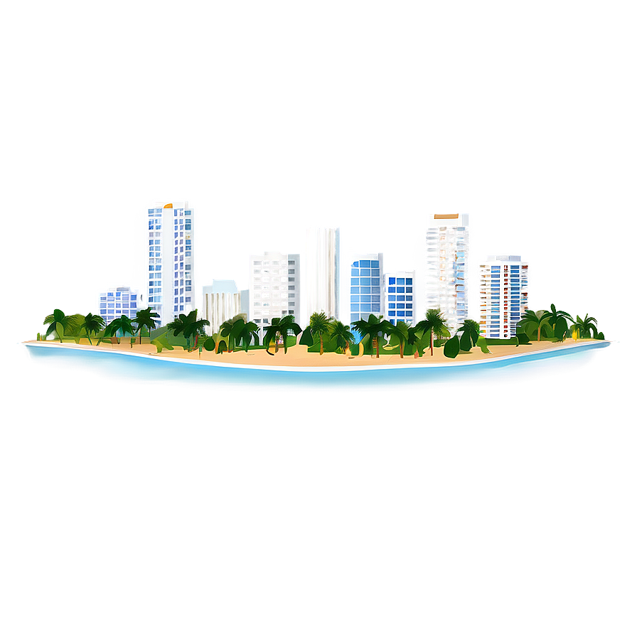 Island City Skyline Png 75