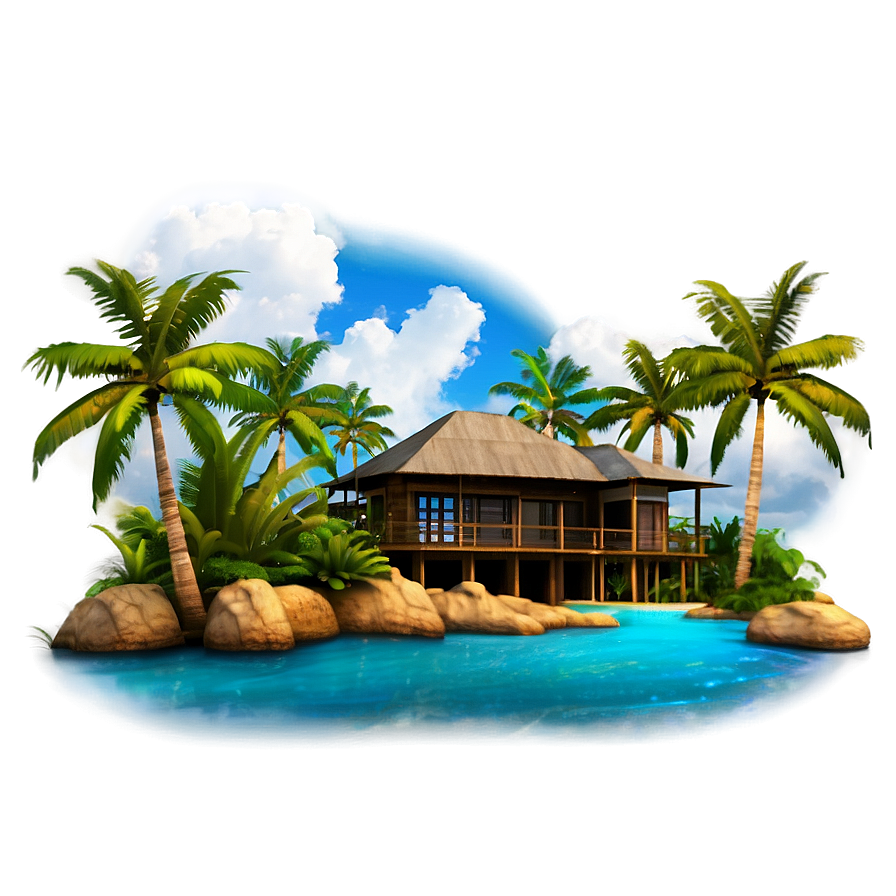 Island Mansion Paradise Png Ydf