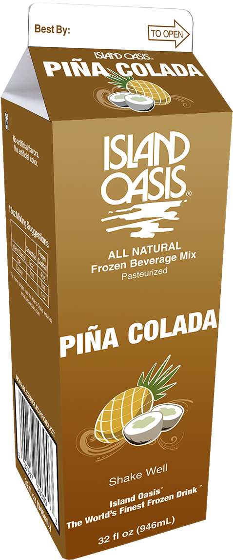 Island Oasis Pina Colada Frozen Mix Packaging