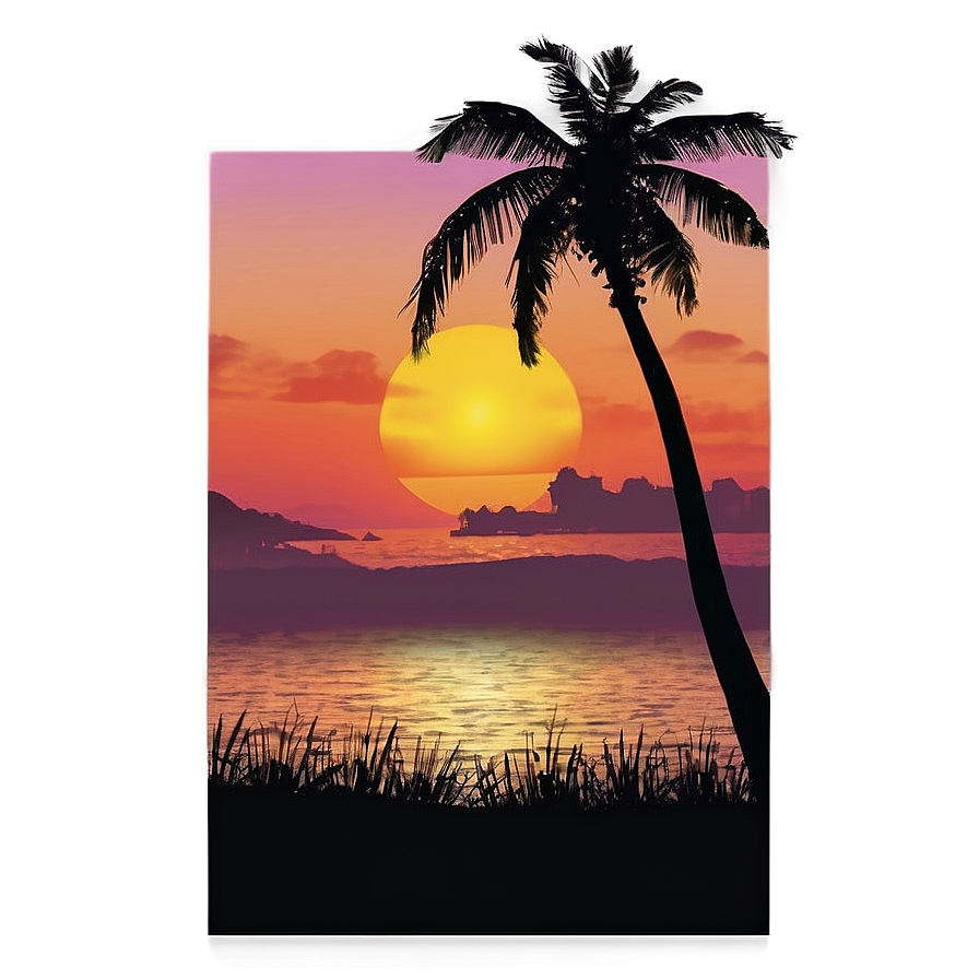 Island Sunset Silhouette Png 05232024