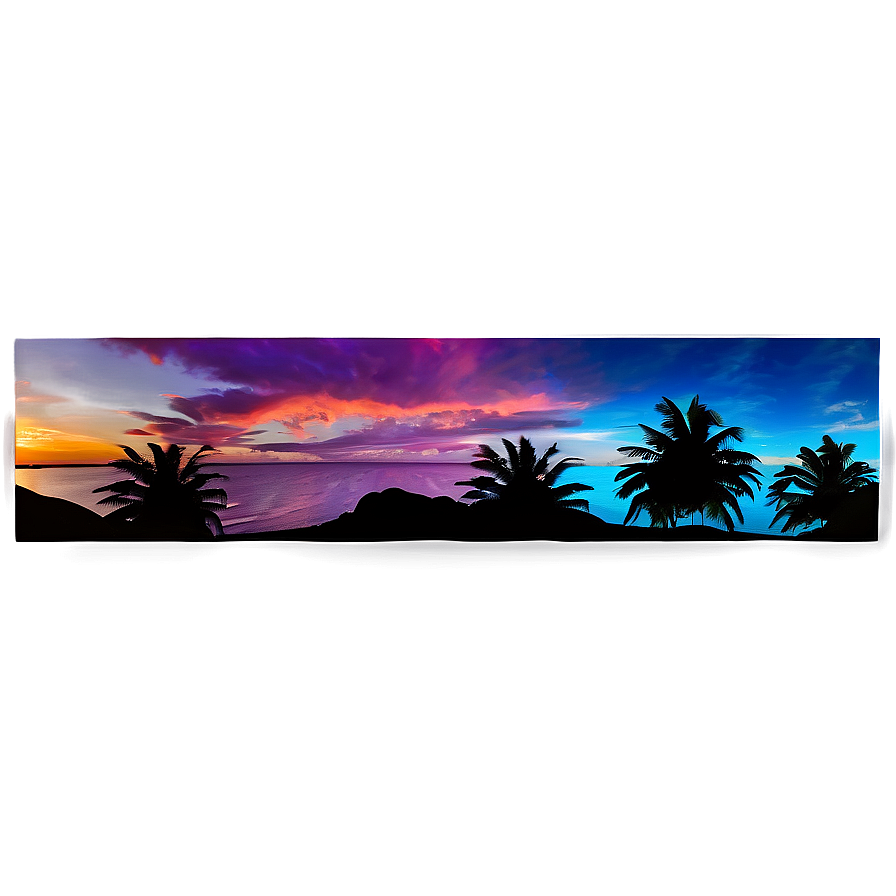 Island Sunset Silhouette Png Lcv