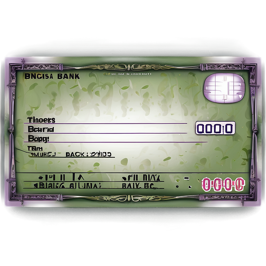 Isolated Bank Check Png 65