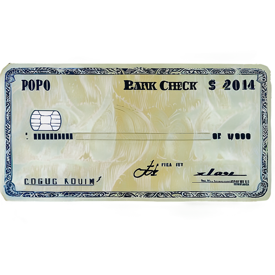 Isolated Bank Check Png Ghx