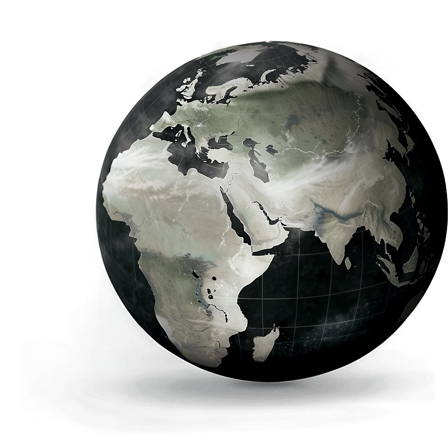 Isolated Black And White Globe Png 77