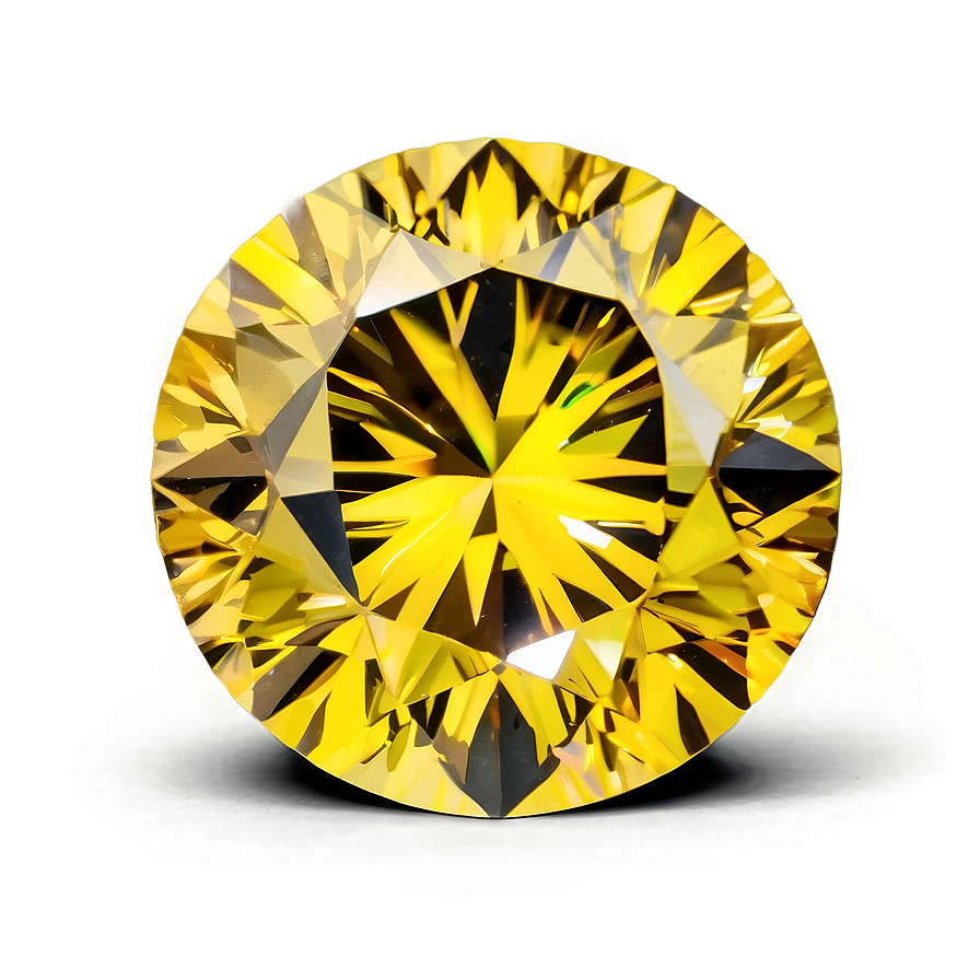 Isolated Yellow Diamond Gemstone Png 52