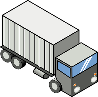 Isometric Delivery Truck Vector