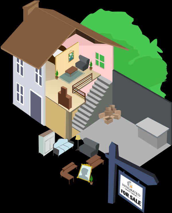 Isometric House For Sale Illustration