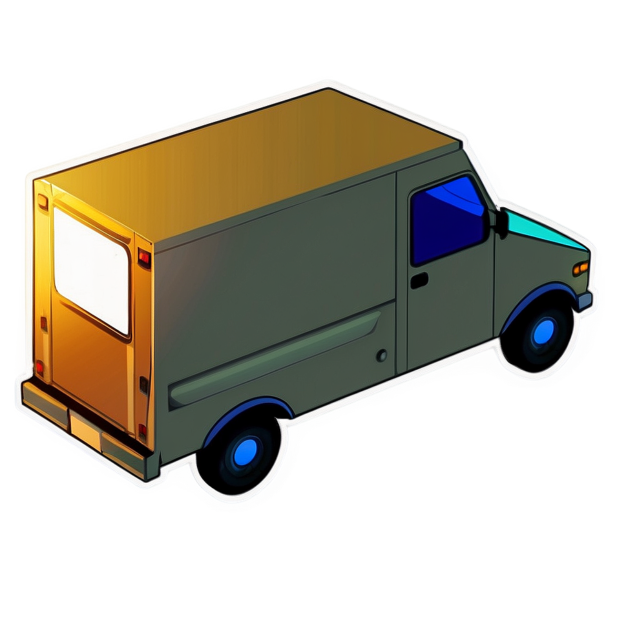 Isometric Mail Truck Graphic Png 8