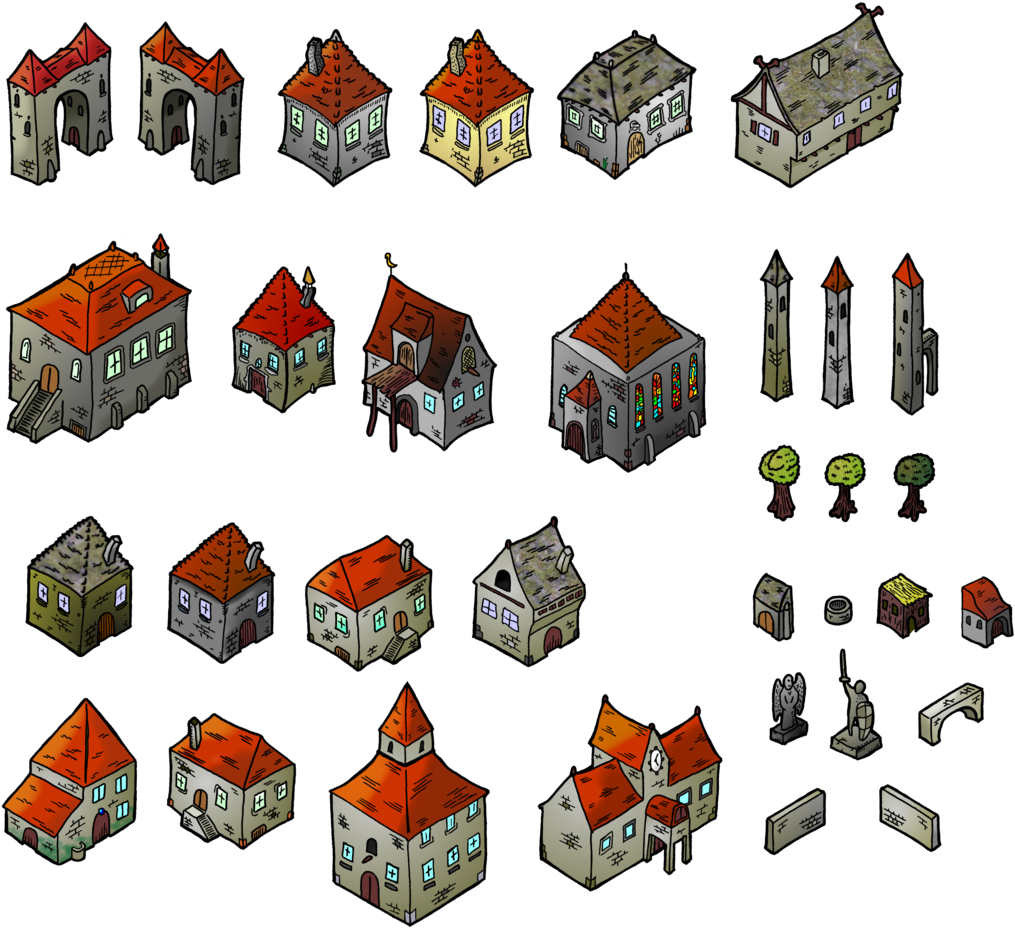 Isometric Medieval Buildingsand Objects