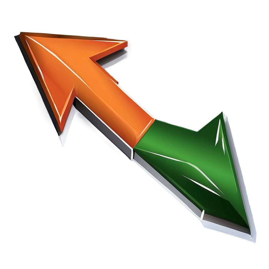 Isometric Orange Arrow Png Heu23