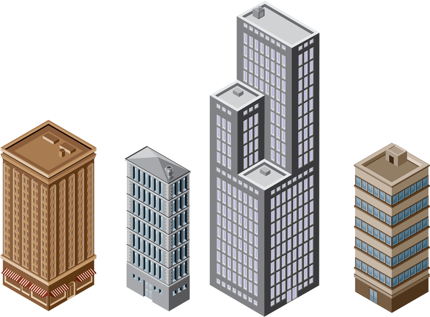 Isometric Skyscrapers Vector Illustration