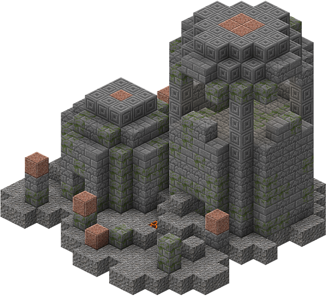 Isometric Underwater Ruins Structure