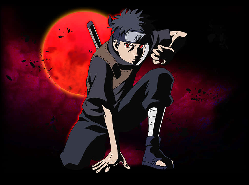 Itachi Uchiha Red Moon Background