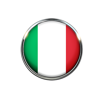 Italian Flag Button Graphic