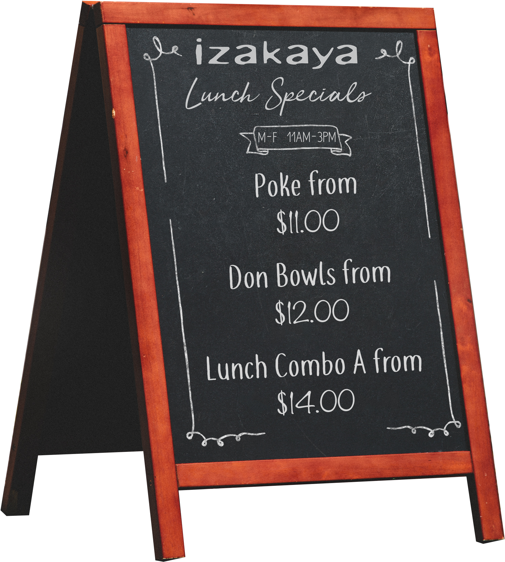 Izakaya Lunch Specials Blackboard