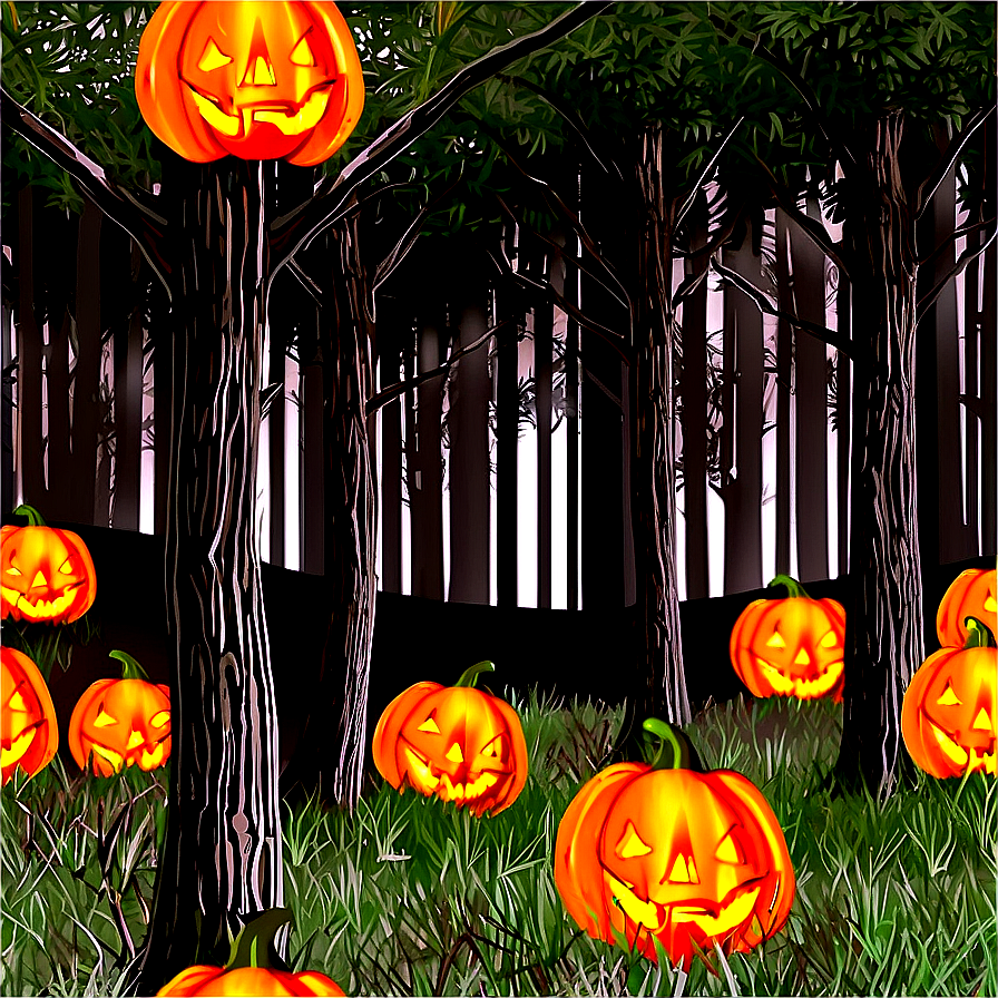 Jack O Lantern In Forest Png 48