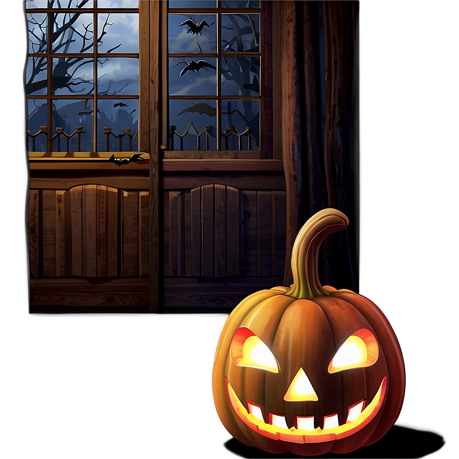 Jack O Lantern In Haunted House Png Nbx